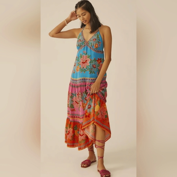 FARM Rio Dresses & Skirts - Farm Rio anthropologie Dress XS floral halter NWT sold out print $230 Retail